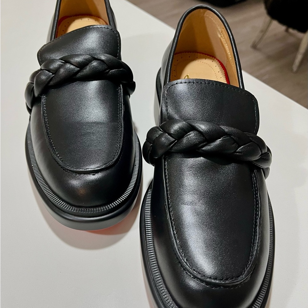 Laboutin Black Loafer red sole size 10.5
Never used